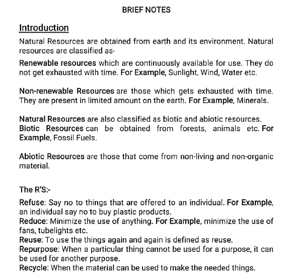 CBSE Class 10 Science Sustainable Management Of Natural Resources 